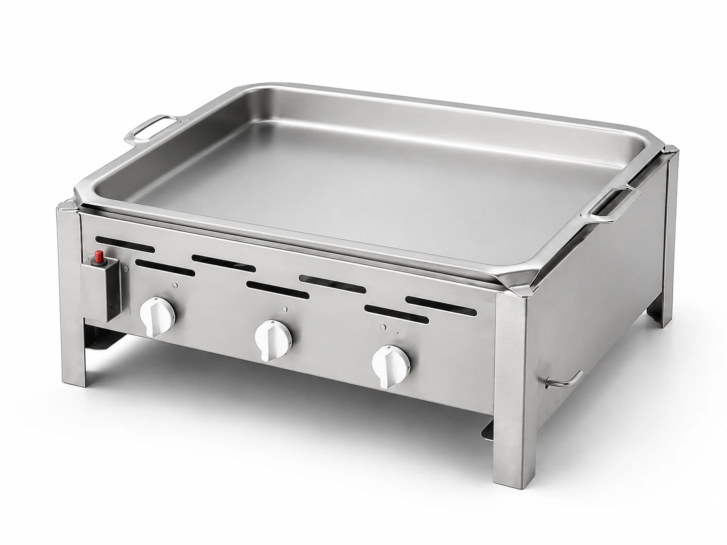 Dreiflammiger Gasgrill aus Edelstahl mit herausnehmbarer Grillmulde
